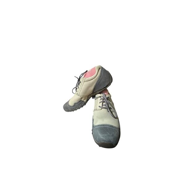 310 Motoring Mens Vintage Shoes Sz 13 White Gray Low Top Leather SN 31085 No Box main image 9